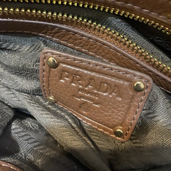 Prada Nappa Stripes Brown Leather Bag - Picture 7 of 12
